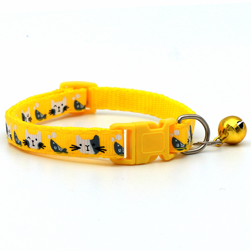 Pet Accessories Dog Cat Collar Bell Colorful Cats Pattern Adjustable Collars For Puppy Kitten DIY Small Animal