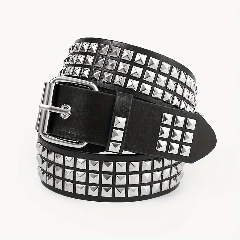 2024 neue Quadratische Perle Niet Gürtel Metall Pyramide Gürtel Männer und Frauen Punk Hardware Jeans Gürtel Y2K Gürtel Designer Gürtel frauen Gürtel