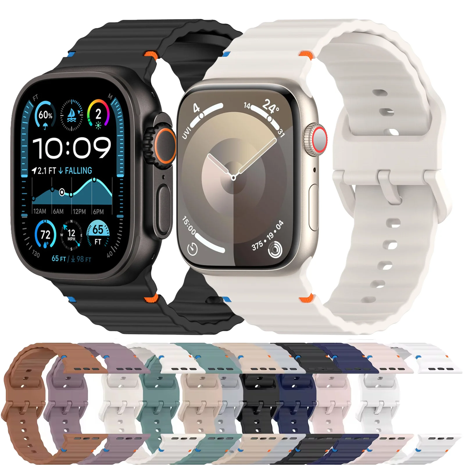 Pulseiras esportivas para apple watch band 40mm 41mm 42mm 38mm 45mm 44mm 46mm pulseira de silicone macio iwatch série 11 10 9 8 6 7 se pulseira