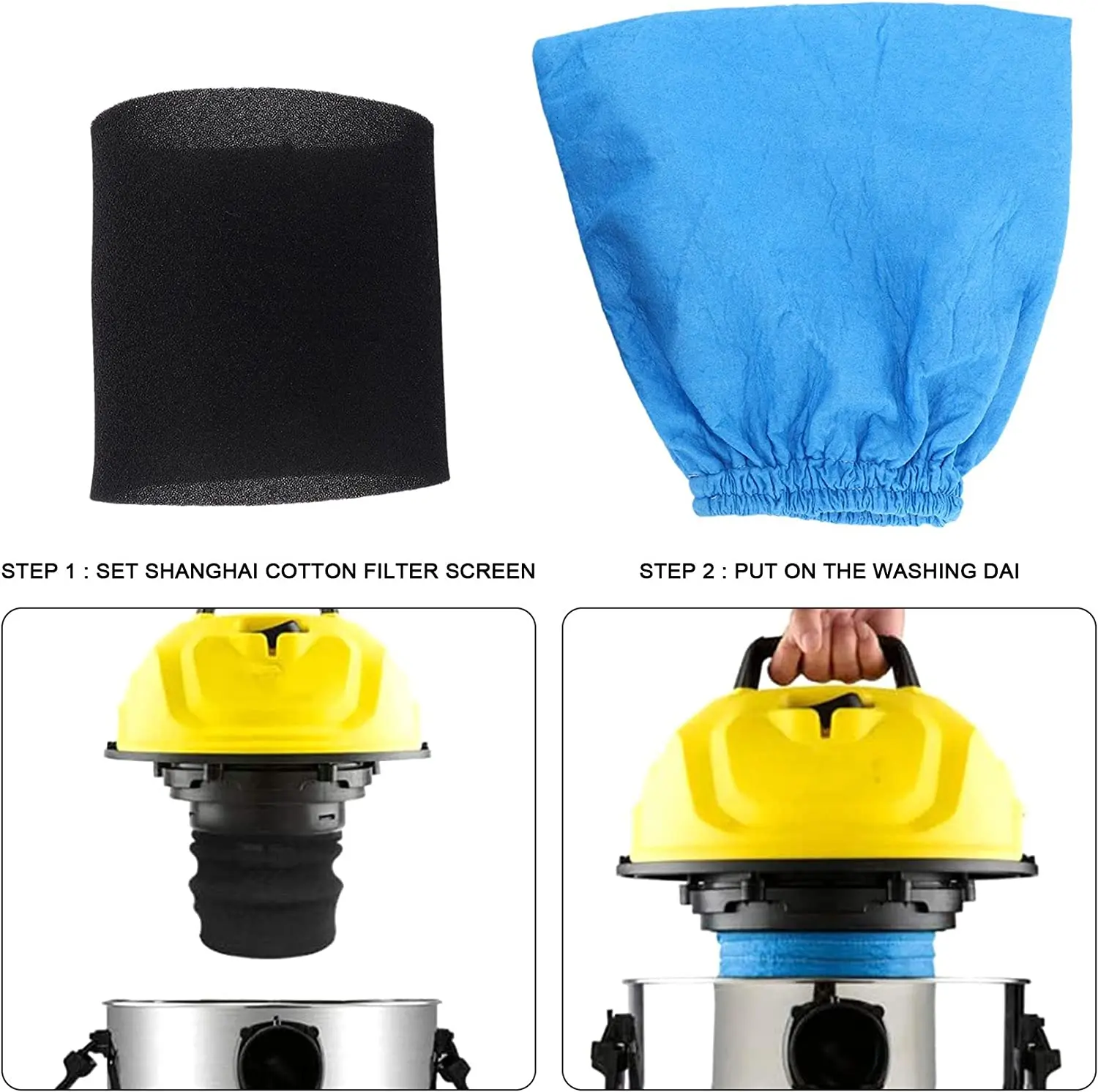 Textil filter beutel und filter elemente für karcher mv1 wd1 wd2 wd3 nt serie staubsauger filter beutel teile filter ersatz