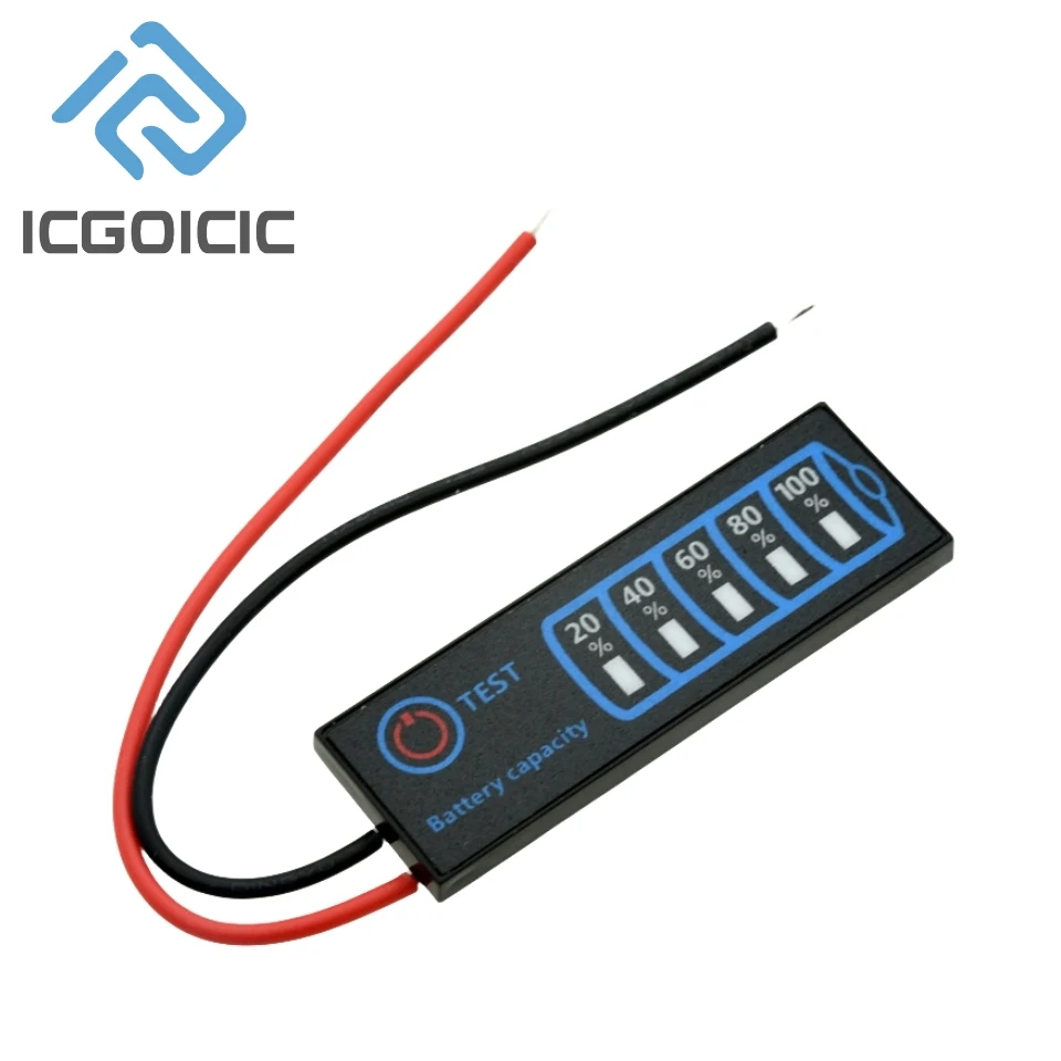 Indicador de nivel de batería DC5V-30V - 2-8S para baterías ternarias de litio, LiFePO4 y plomo-ácido
