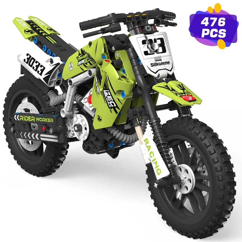 Technische motorfietsconstructiesets, schaalmodel 1:10, compatibel met Lego Bricks, bouwstenen speelgoed voor jongens en volwassenen