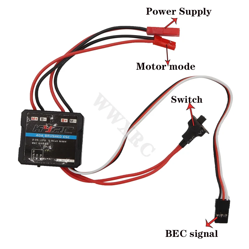 Mini controlador de velocidad eléctrico cepillado 30A 4-8V, cepillo ESC, controlador electrónico de velocidad del Motor para coche RC