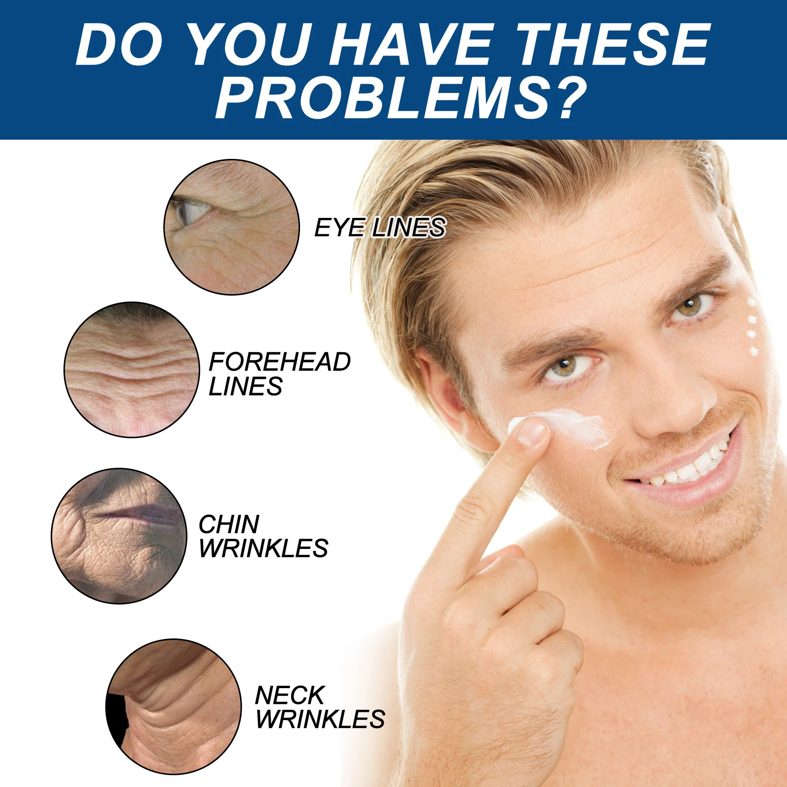 Creme facial de retinol para homens, firmador, levantamento do pescoço, linhas finas, anti-inchaço, hidratante, nutritivo, produto para a pele facial