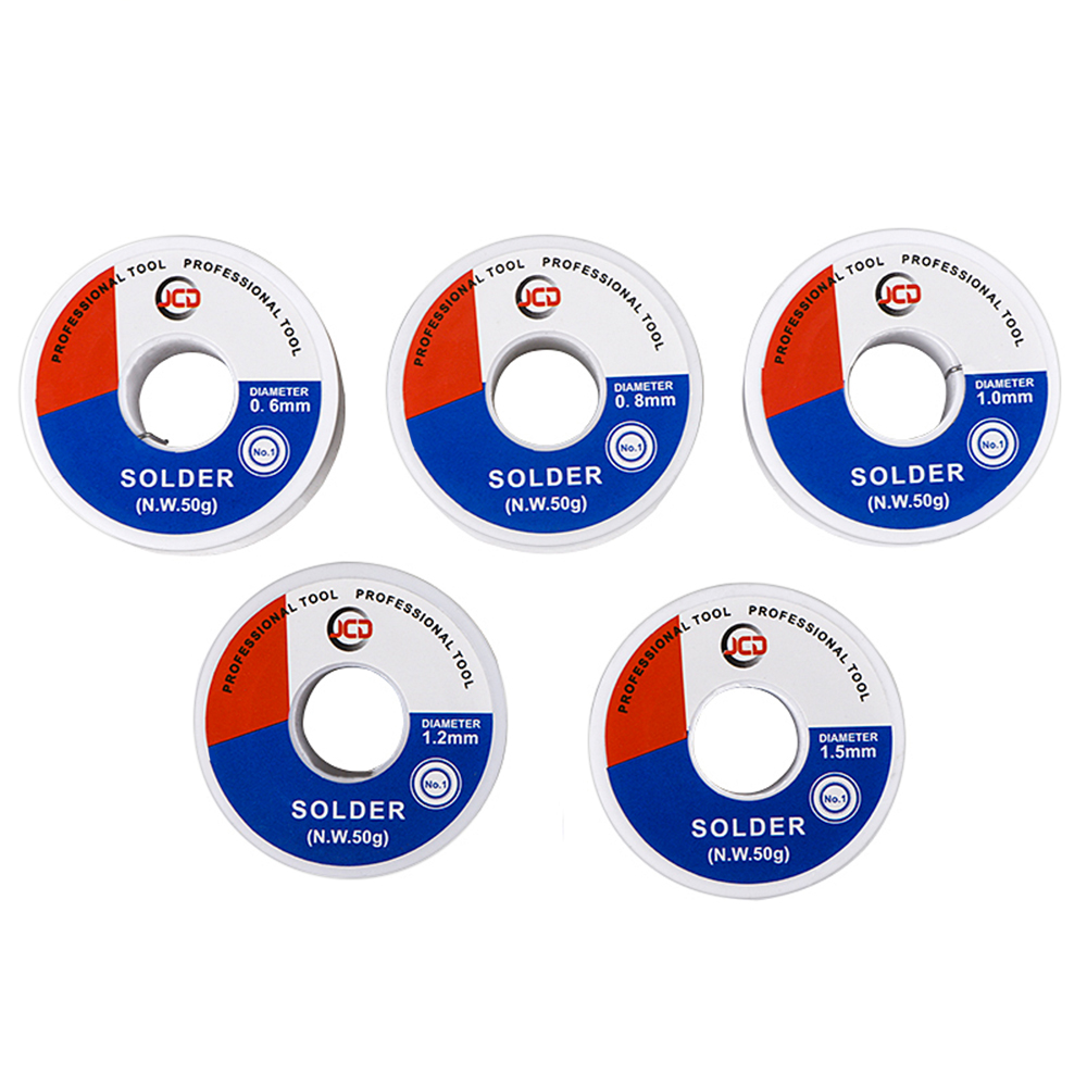 JCD はんだワイヤー 50 グラム 0.6/0.8/1.0/1.2/1.5 ミリメートル 60/40 フラックス 2.0% 45FT 錫鉛錫ワイヤーメルトロジンコアはんだはんだワイヤーロール