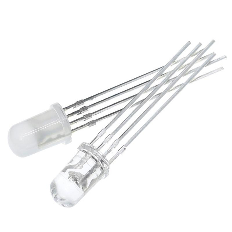 100PCS High-brightness WS2812B Through-Hole LED Bead F5 RGB Built-in IC 5V Programmable 5mm Dream Color Full-Color Transparent