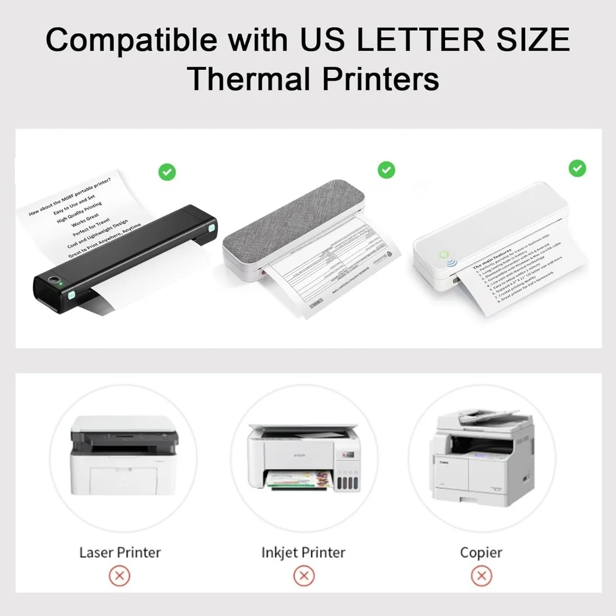 100 Sheets A4 Thermal Paper (Folded), 8.27x11.69' Thermal Paper(210 x 297 mm) for Portable Thermal Printer