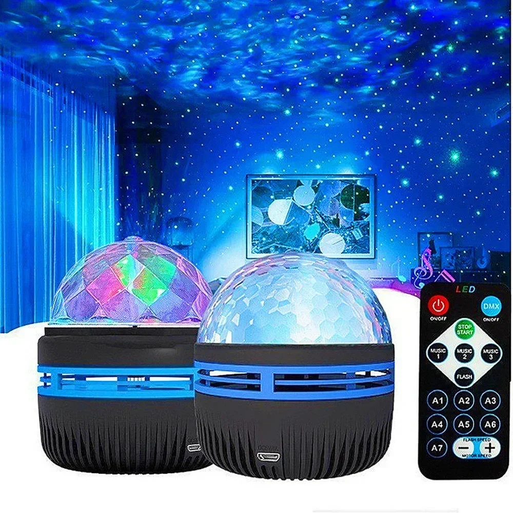 Proyector de olas oceánicas, con patrones de 7 colores y Control remoto, alimentado por USB para cine en casa, techo, decoración de habitación, 1 ud.