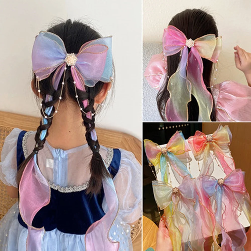 5 estilos disponíveis | Faixa de cabeça grande com fita | Gravata borboleta para menina | Fita de flor com faixa de cabeça trançada | Grampos de cabelo e AK