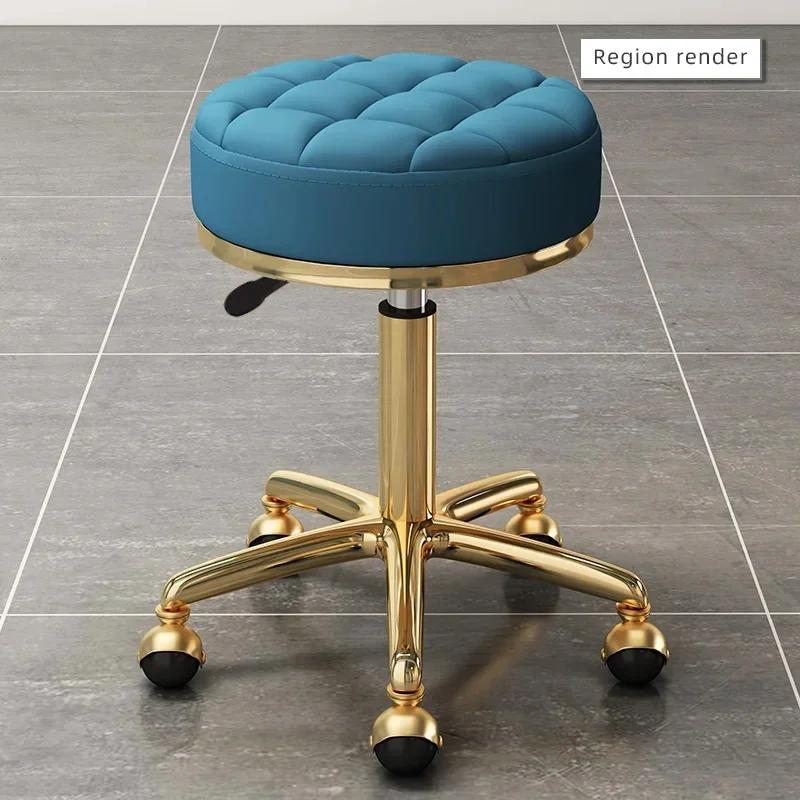 Tabouret de salon de coiffure doré, banc de coiffeur, chaise de massage, chaise de clinique, siège de bureau à domicile, meubles de salon