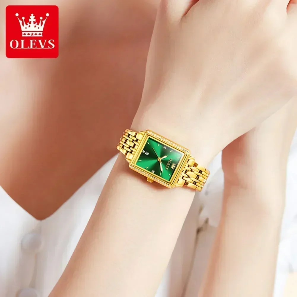 OLEVS Relojes de Mujer Reloj de Mujer de Acero Inoxidable Dorado de Lujo Luminoso Reloj de Pulsera de Cuarzo Resistente al Agua Relojes de Moda para Mujer,reloj mujer