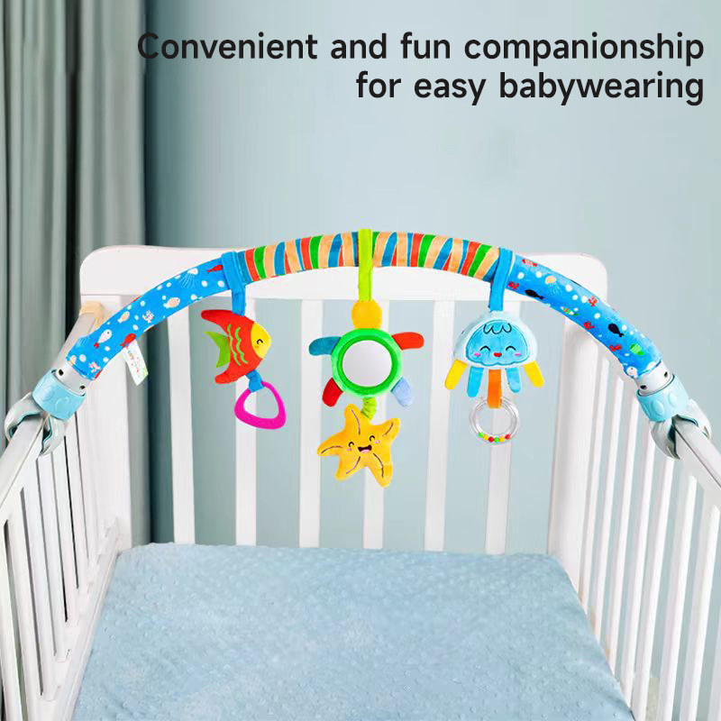 Hochet musical en arc pour poussette, clip réglable, jouets CPull pour bébé, hochets de confrontation, jouets de voyage pour nouveau-né de 0 à 12 mois, cadeaux