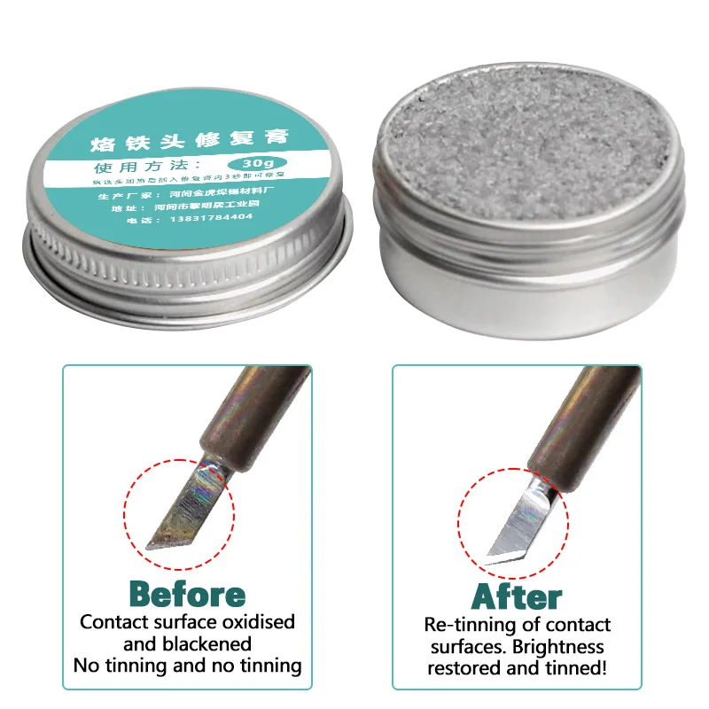 Soldering Iron Tip Cleaning Paste Non-stick Tin Solder Cream Iron Tip Tinner Activator Solder Iron Tip Resurrection Paste