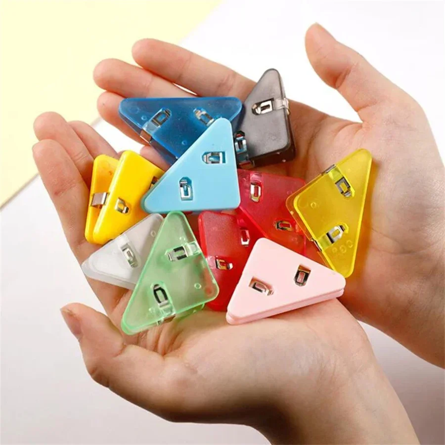 10pcs Multi Color Triangular Corner Clip Multifunctional Student Book Clip Paper Storage Tool Folder Office Desktop Storage Tool
