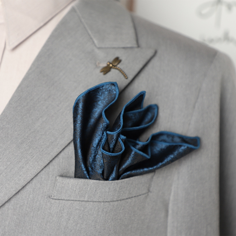 24CM Heren Bloem Pochet Handdoek Polyester Jacquard Formele Zakdoek Bruine Kleur Hanky Dassen Shirt Accessoires Das