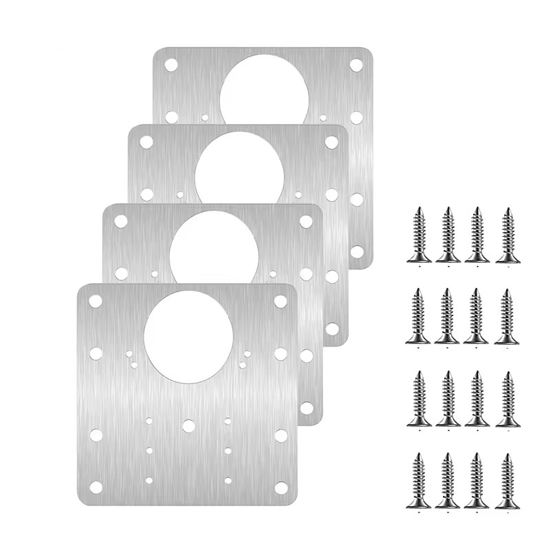 Kit piastra di riparazione cerniera armadio Piastra di montaggio cerniera porta armadio da cucina con fori Staffe di fissaggio piatte Utensili domestici