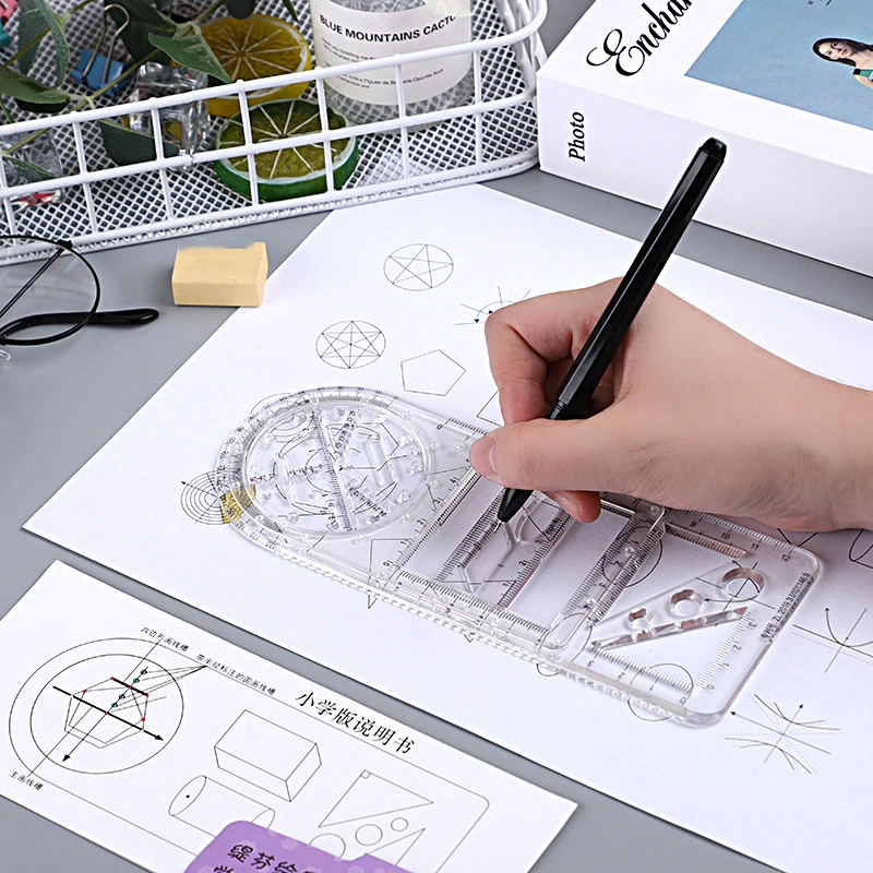 Multifunctional Geometric Ruler Architecture Measuring Rule Geometric Drawing Template Measuring Tool For School Student Office