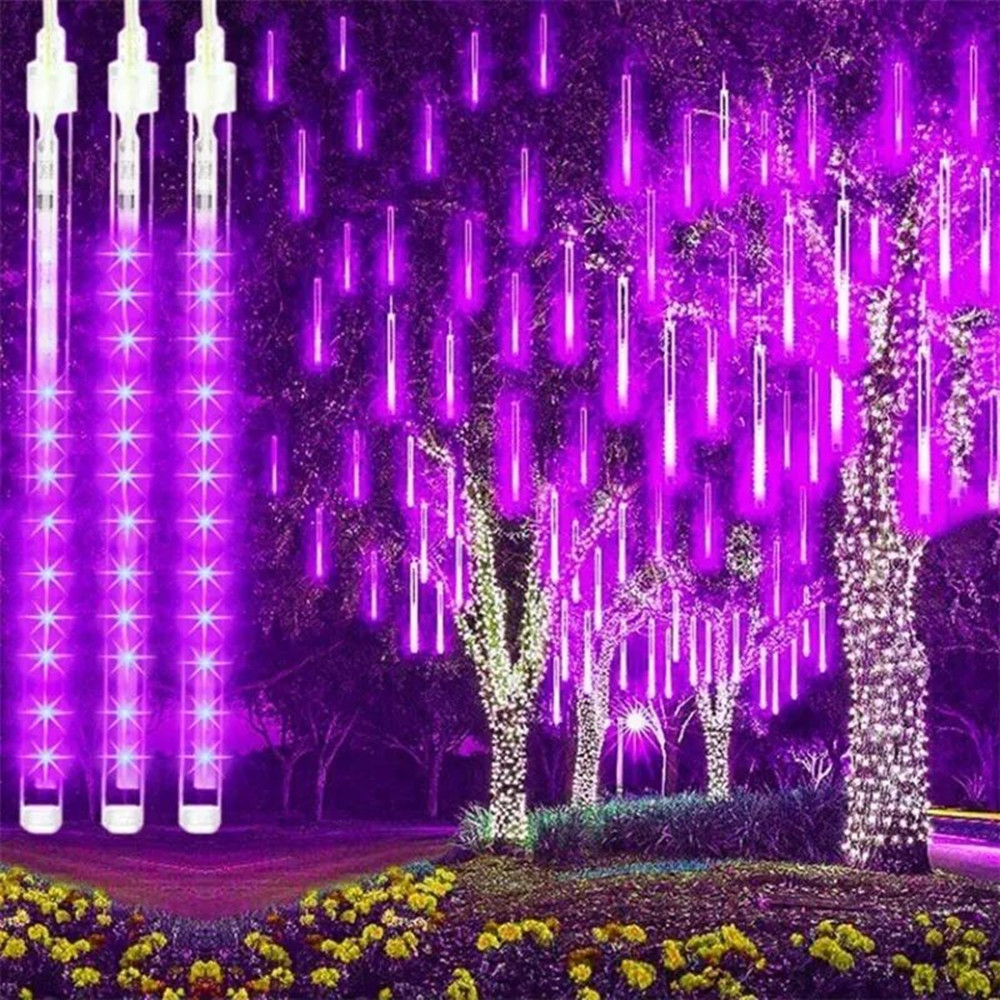 8/16/24/32Tubes Lighting Street Decor Christmas Light LED Meteor Shower Light String US/EU Plug Garland Fairy Light Outdoor
