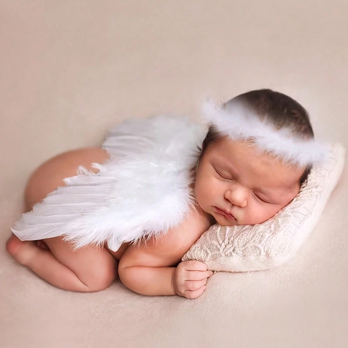 Ylsteed nouveau-né bébé garçons filles ailes d'ange accessoires de photographie ensemble deux pièces avec bandeau accessoires de photographie séances Photo