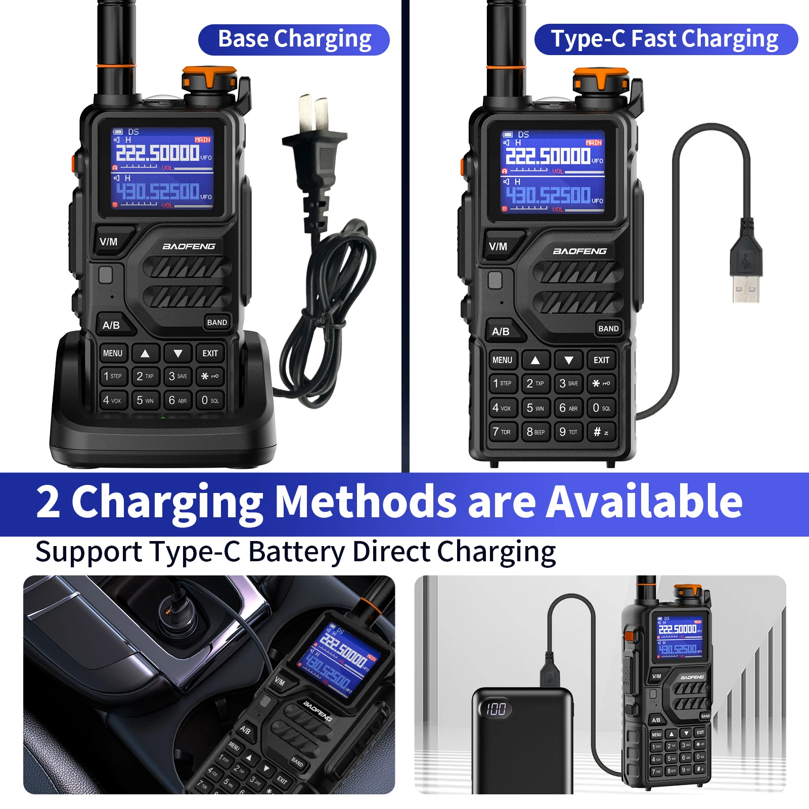2024 baofeng k5plus 2er Pack Tri-Band-Amateurfunk-Langstrecken-Handheld-Hochleistungs-Noaa-Wetter empfänger Zwei-Wege-Schinken-Walkie-Talkies