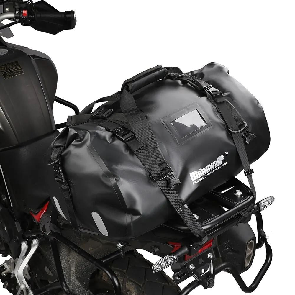 ラインストーン付きバイクバッグ,45l,防水,PVC,サドルバッグ,耐久性,ドライラゲッジ,アウトドア,バイク,アクセサリー