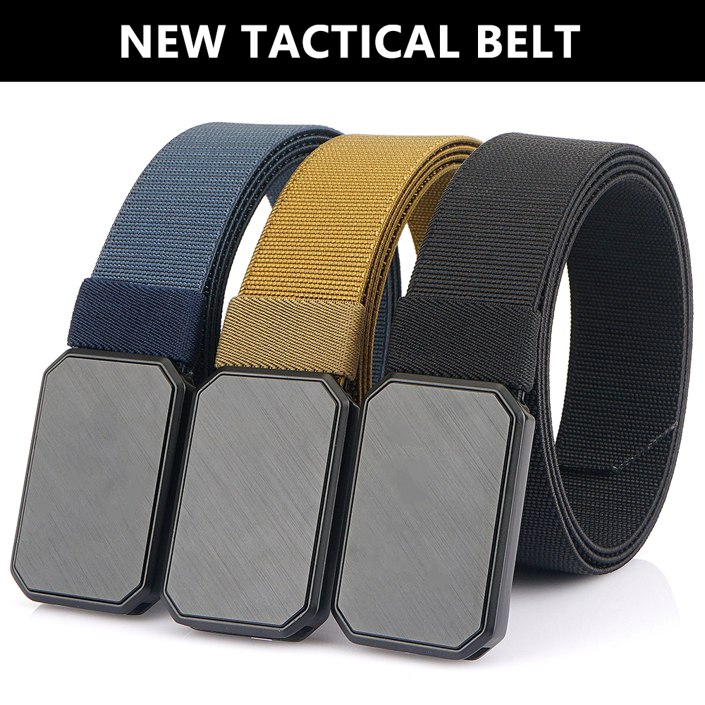 TUSHI, nuevo magnetismo, aleación, hebilla enchufable de liberación rápida, cinturones elásticos para hombres, cinturón táctico duradero, cinturón vaquero para exteriores, caza
