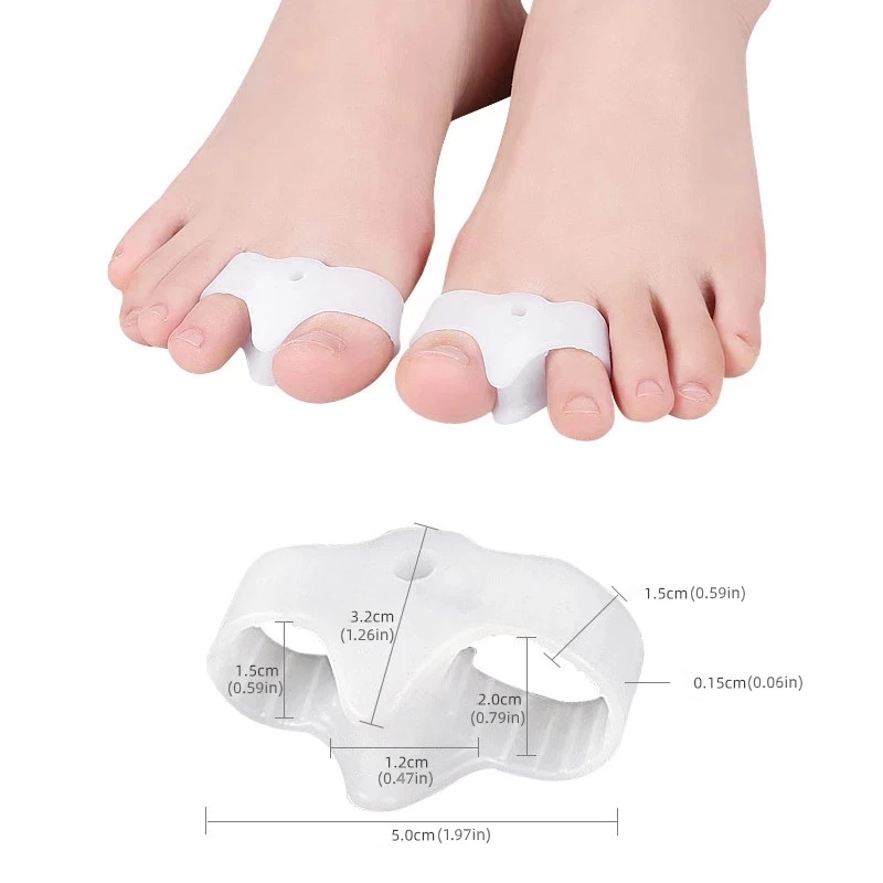 2PCS Silikon Gel Daumen Corrector Bunion Fuß Zehe Hallux Valgus Schutz Separator Finger Haarglätter Teller Fußpflege Werkzeug