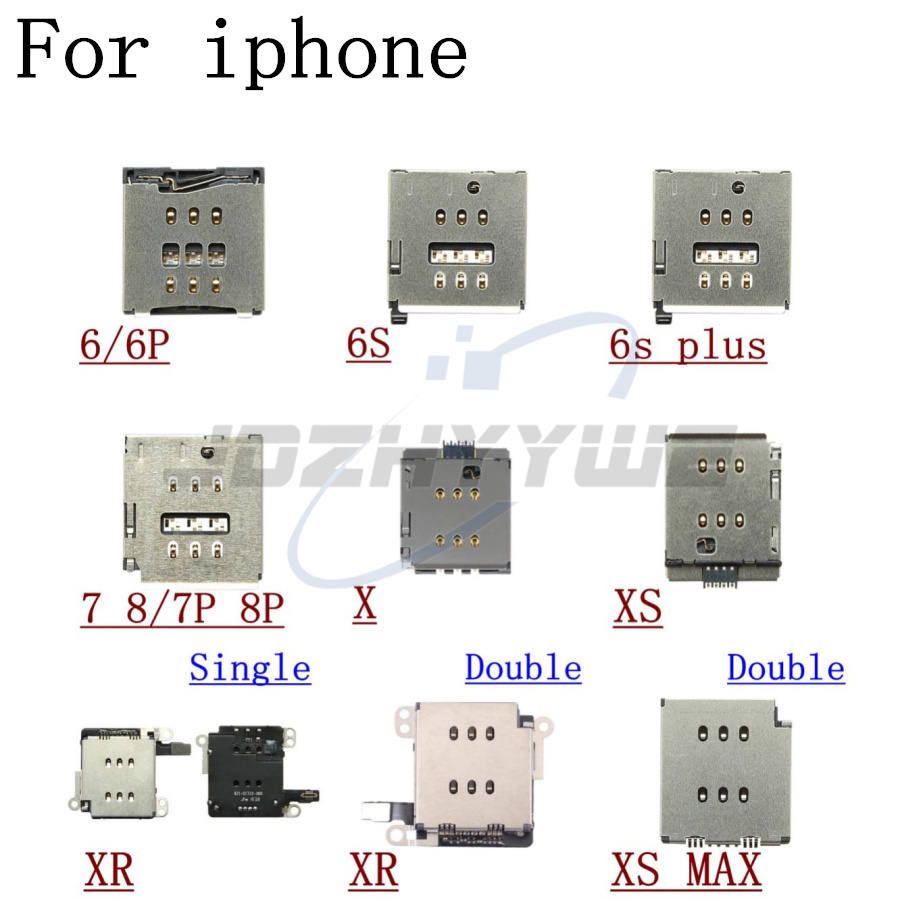 Für iPhone X XS MAX XR 6 6S 7 8 Plus Einzel Doppel SiM Card Slot Tray Halter Reader buchse Flex Kabel Ersatz Teile