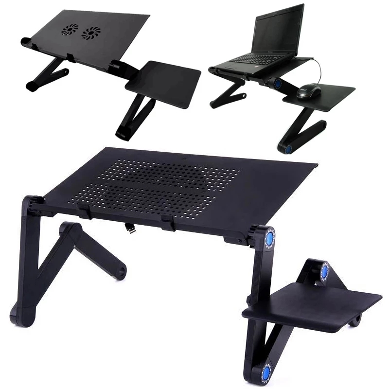 Lüfter Laptop Schreibtisch tragbar verstellbar faltbar Computer Schreibtische Notebook Halter TV Bett PC Lapdesk Tischst änder mit Mauspad