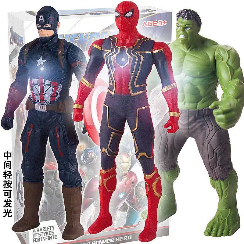 17ซม.Marvel Spidermanรุ่นอะนิเมะAction Figures Spider-Man Captainironman Luminousของเล่นเด็กตกแต่งตุ๊กตาของขวัญ