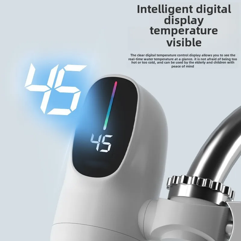 3000W Instant Hot Water Heater Faucet Electric Tankless for Kitchen Fast Heating Tap with Temperature Display