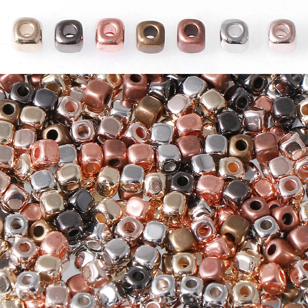 800 PCS CCB สแควร์มุมโค้งมนลูกปัด 3 มม.สีผสมสําหรับ DIY เครื่องประดับสร้อยคอทําอุปกรณ์