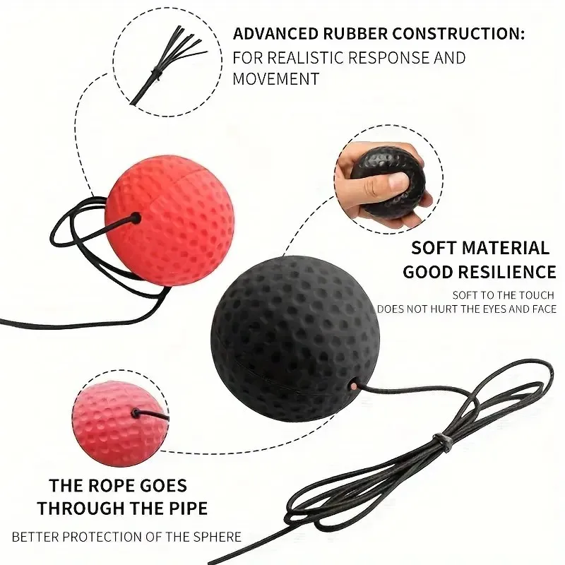 Palla da boxe riflettente Livelli di difficoltà multipli Palla da boxe con fascia perfetta per la reazione Agilità Punzonatura Velocità Combattimento Abilità