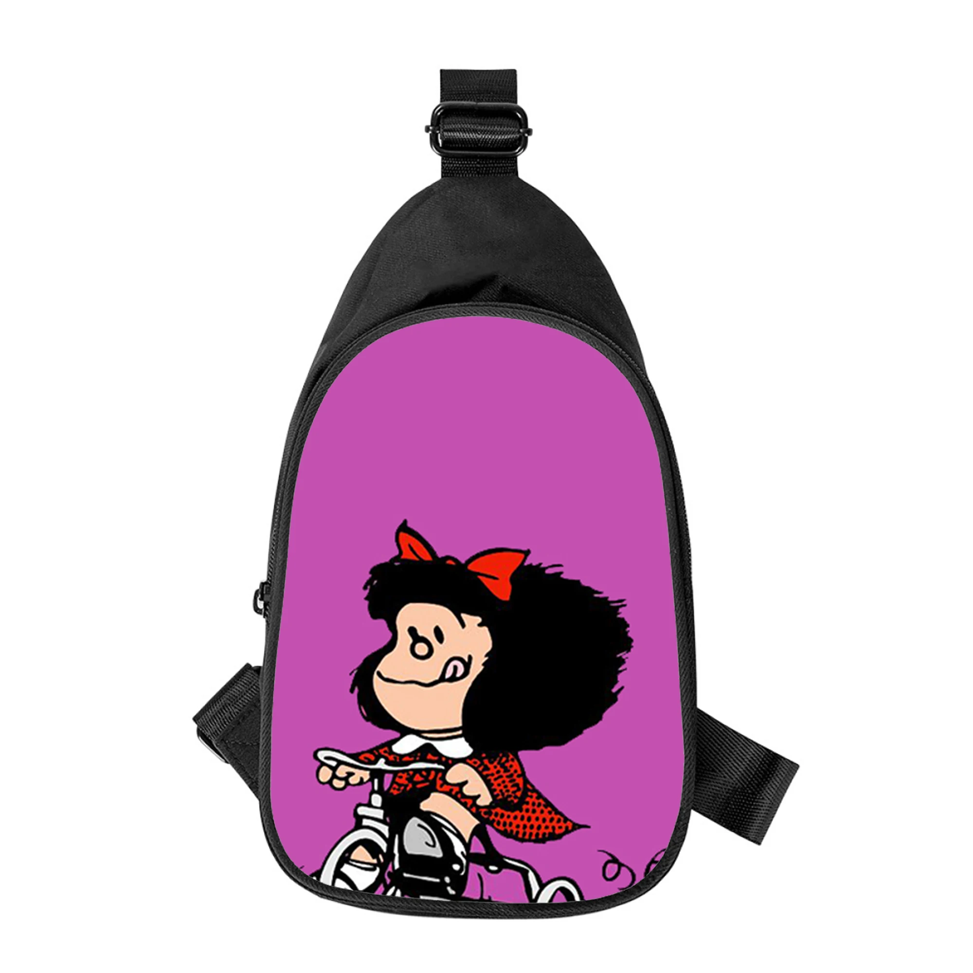 Niedliche Cartoon Mafalda 3D-Druck neue Männer Kreuz Brusttasche diagonal Frauen Umhängetasche Ehemann Schule Taille Pack männliche Brust Pack