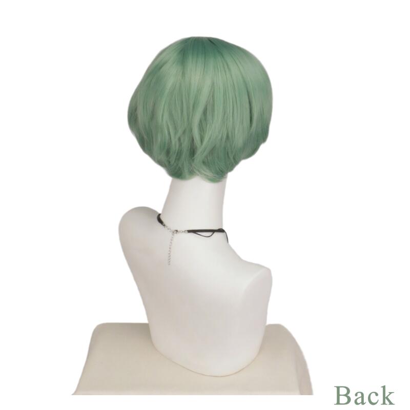 Anime k-pop demônio saja meninos bebê verde peruca cosplay com chapéu amarelo halloween dos desenhos animados caçadores resistente ao calor perucas sintéticas prop