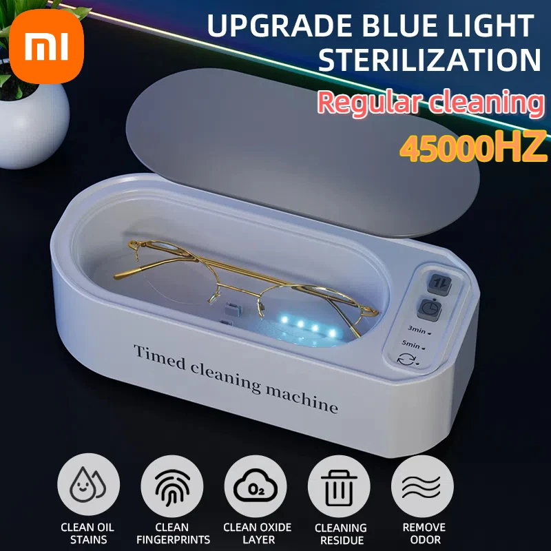 Xiaomi-máquina de limpieza de gafas ultrasónica, 250mAh, temporizador por ultrasonido, joyería, cepillo de dientes, limpiador ultrasónico de alta frecuencia para baño