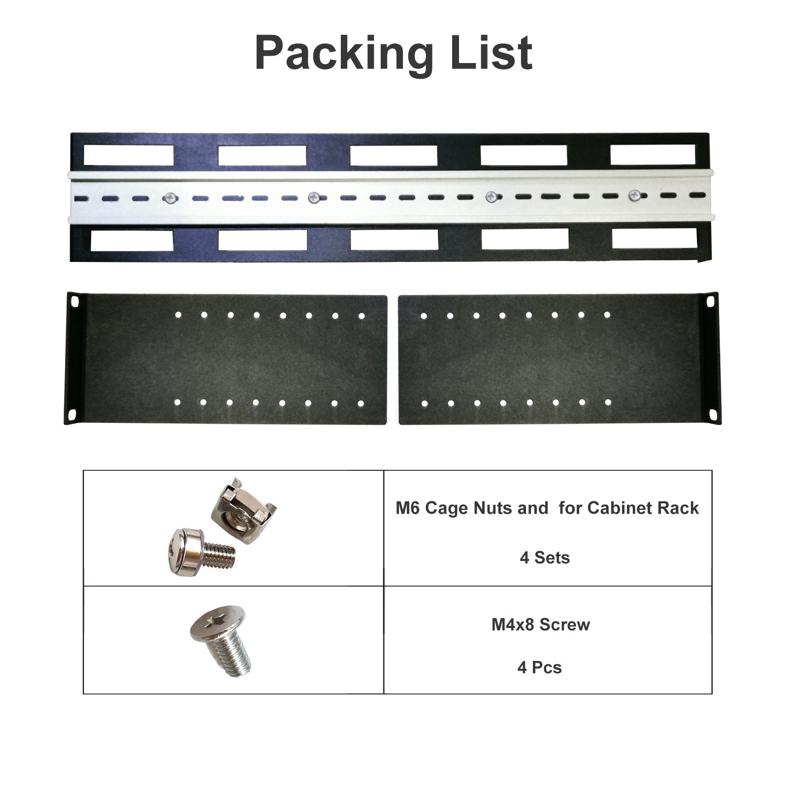 19 inch Rack Mount Din Rail Kit Depth Adjustable Rackmount Din Rail Chassis, Aluminum Rack Mount Bracket for 19” Rack or Cabinet