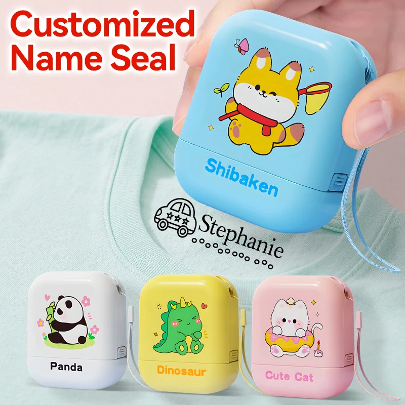 Benutzerdefinierter Namensstempel für Kinder – personalisiertes wasserfestes Tintensiegel für Schultaschen, Reisen, Kindergarten, Geschenk für Kinder