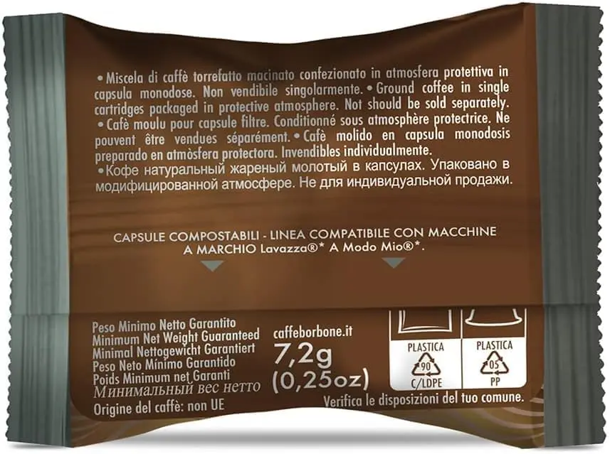 Café Bourbon Don Carlo, Mélange Noir-100 Capsules - Compatible avec les Machines Domestiques Lavazza * Mio *