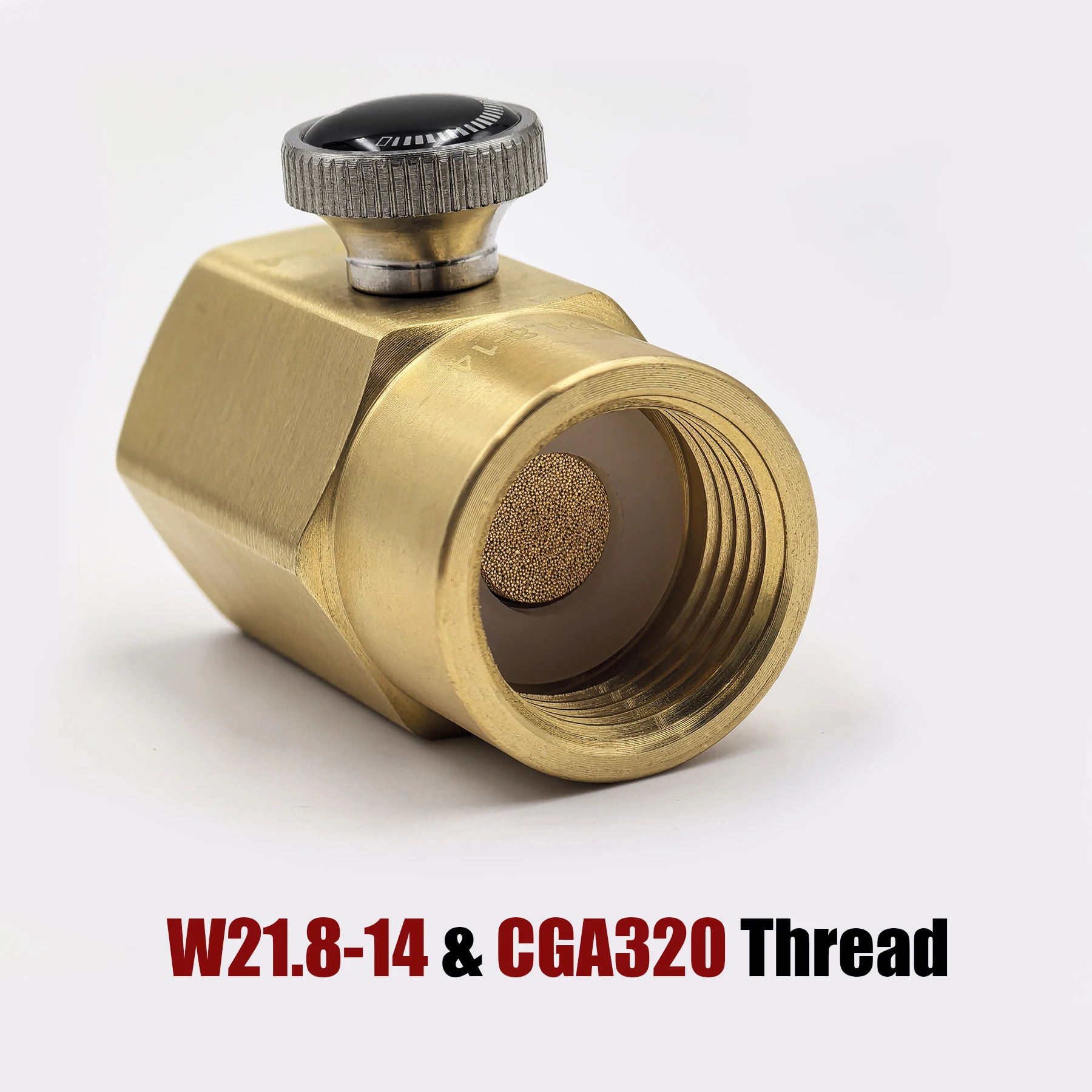 Sparkling Soda Water CO2 Cylinder Refilling Fill Station Adapter with Bleed Valve TR21.4 to W21.8-14 or CGA320 Connector