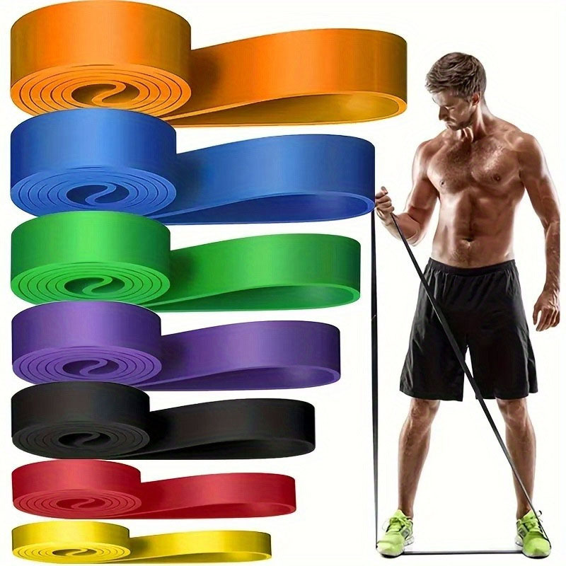 Banda de resistencia de alta resistencia, cinturón elástico de látex, asistencia para tirar hacia arriba para Pilates, entrenamiento, Fitness, gimnasio en casa, ejercicio corporal con forma