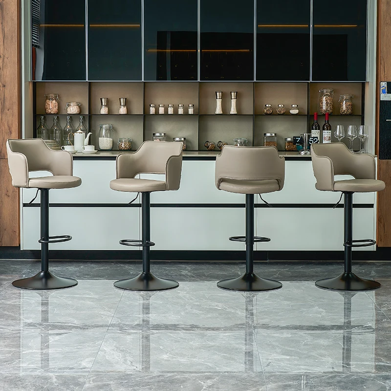 Barrel Stool for Home Use Modern Simple Lifting Iron Bar Chair High Chair Mid Island Chair Bar Stool Bar Chairs