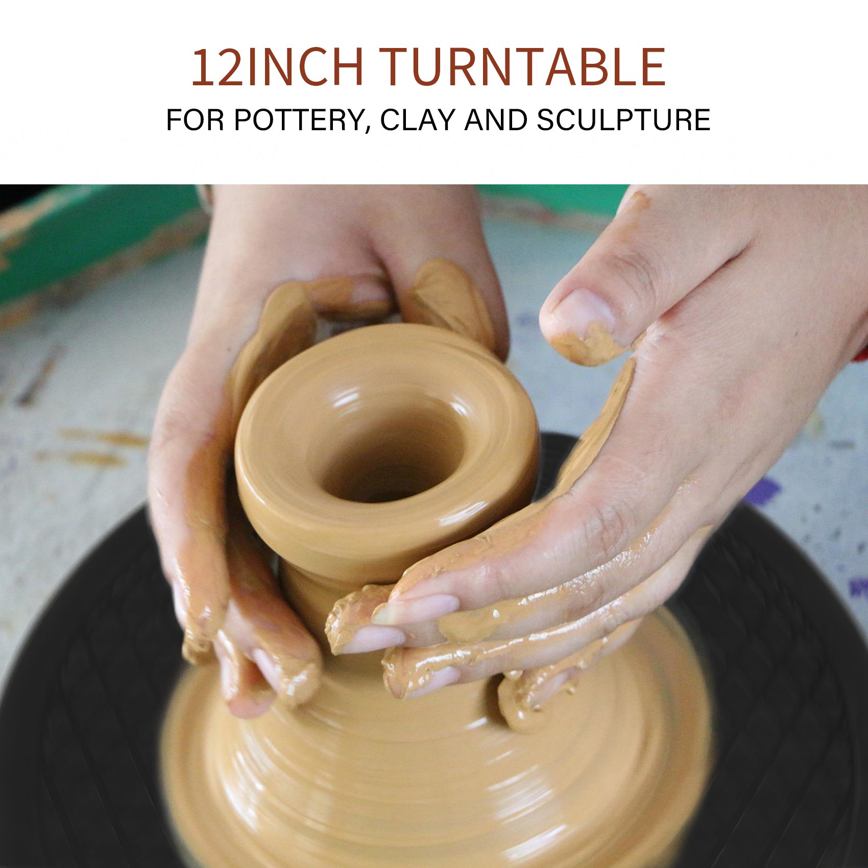 盆栽ターンテーブルキッチン用、回転プレート、ホイール回転、ディスプレイスタンド、家庭用、12インチ