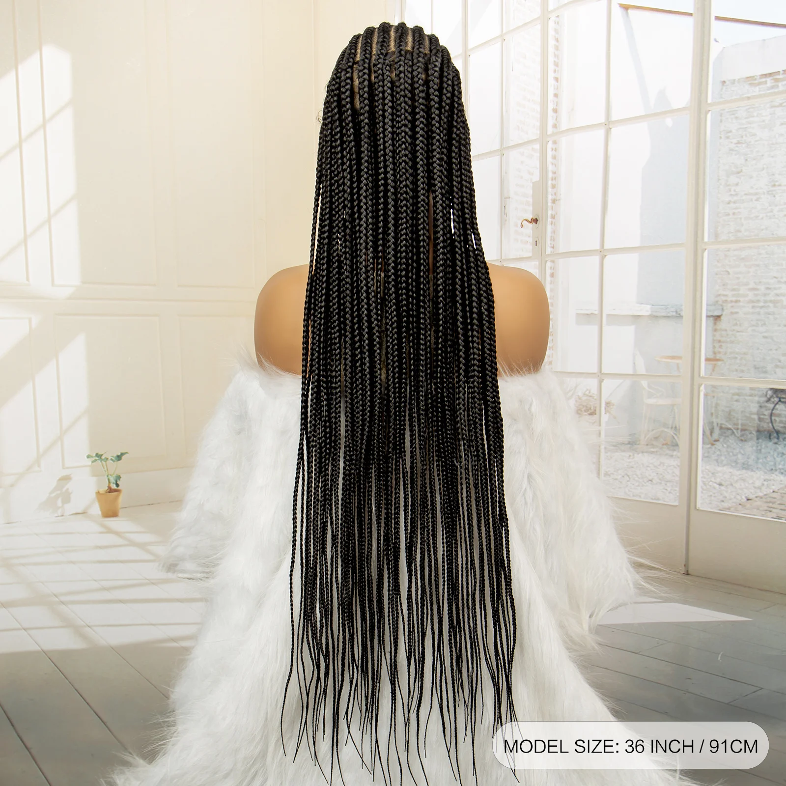 Perucas trançadas de cornrow de renda completa para mulheres negras feitas à mão peruca longa sintética trançada com cabelo de bebê perucas trançadas dianteiras de renda