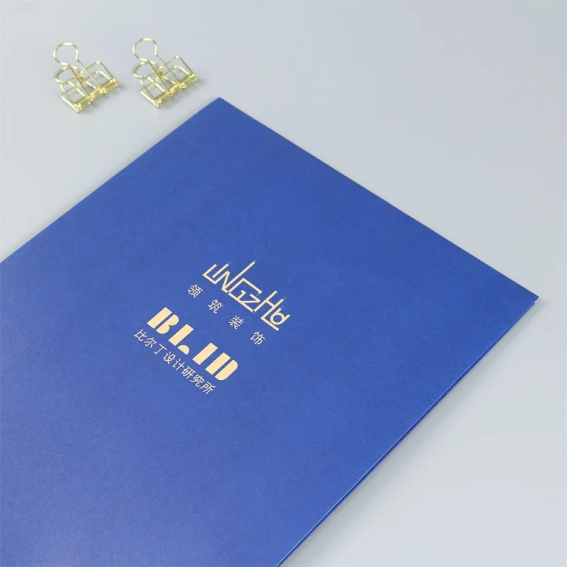 Carpeta de papel kraft personalizada, proveedor de oficina, portátil con bolsillo, presentación personalizada, Fol