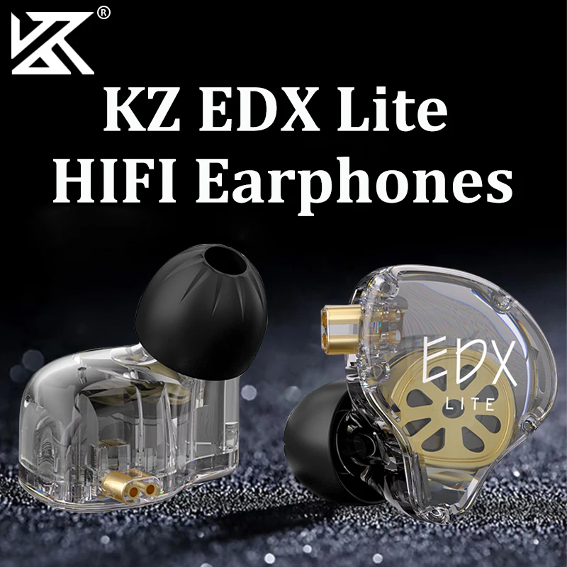 KZ EDX Lite Auricolari HIFI Dinamici In Ear Stereo Bass Music Auricolari Sport Cuffie con cancellazione del rumore con cavo staccabile a 2 pin