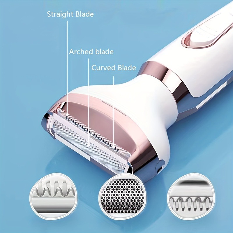 Rasoio elettrico da donna 4 in 1, epilatore per depilazione del corpo, rasoio trimmer senza fili indolore, regali per le donne