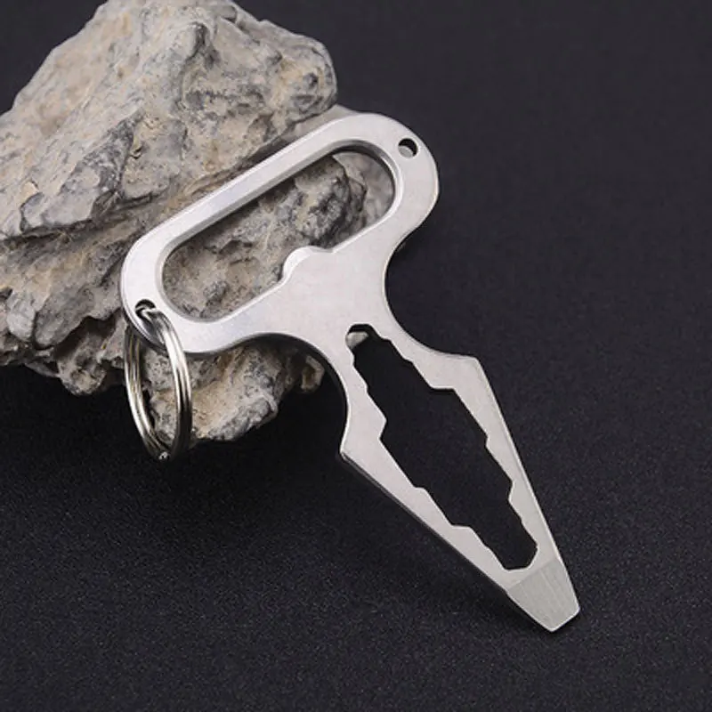 Herramienta múltiple de acero inoxidable de alta calidad, picos de autodefensa para acampar al aire libre, supervivencia, abridor de herramientas de llave multifuncional