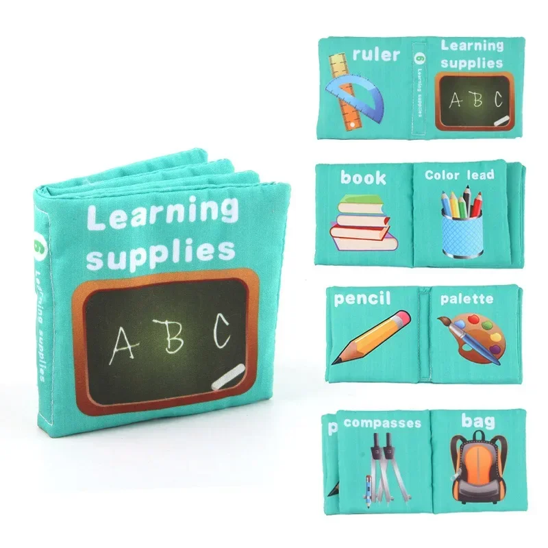 Libro de tela para bebé, juguete interactivo para padres e hijos, Educación Temprana, cognición Animal, desgarro, no roto, suave, 0-12M