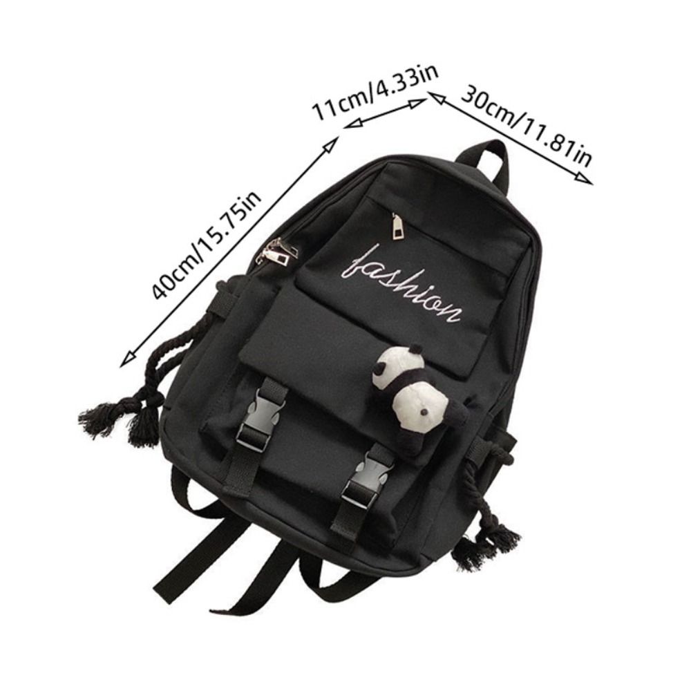 Women's Korean Version Canvas Schoolbag Men's Casual Solid Color Backpack Travel School Shoulder Bag